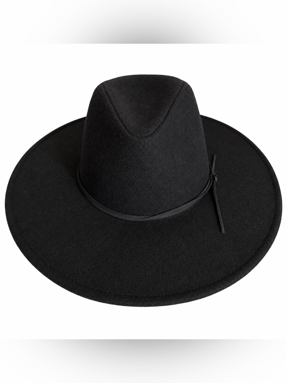 Forever 21 Black Wide Brim Felt Rancher Fedora Hat